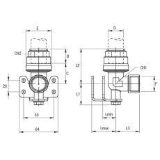 Outlet Elbow 1/2" NPT Female With Mounting Bracket