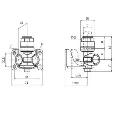 Double Outlet 45 Degree Elbow 1/2" NPT Female With Mounting Bracket