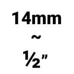 14mm or 1/2 inch